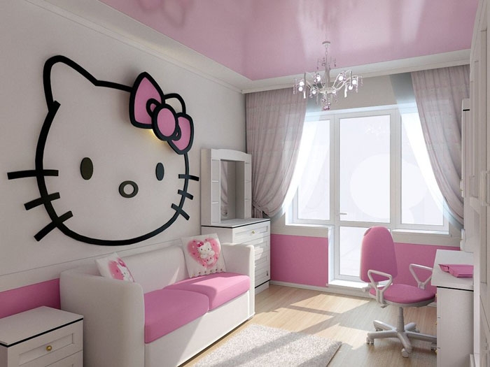 Дизайн комнаты для девочки в стиле Hello Kitty