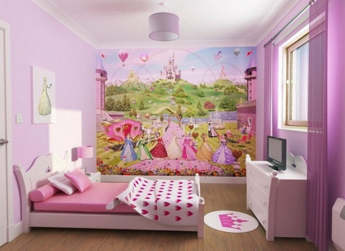 Дизайн детской комнаты для девочки со сказочными персонажами