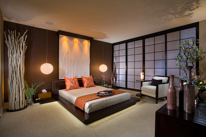 Дизайн спальни в японском стиле - фото №6