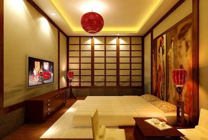 Дизайн спальни в японском стиле - фото №9