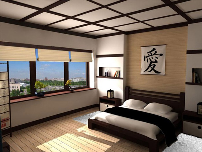 Дизайн спальни в японском стиле - фото №3