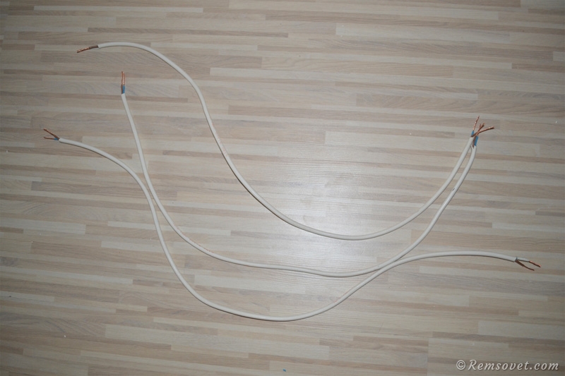 Куски провода ПВС для подключения светильников