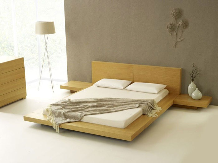 Простая аскетичная спальня в японском стиле