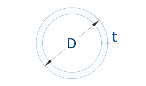 Расчёт веса круглой трубы через диаметр, толщину стенки и длину