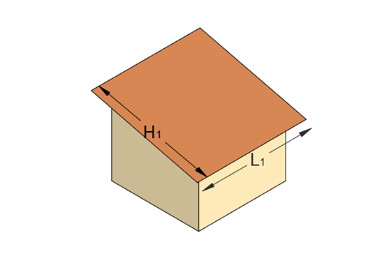 Калькулятор расчёта площади односкатной крыши
