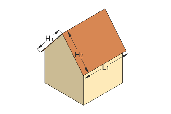 Калькулятор расчёта площади двускатной крыши