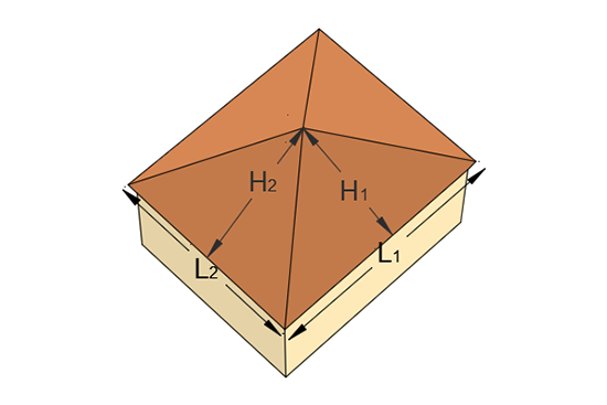 Калькулятор расчёта площади шатровой крыши
