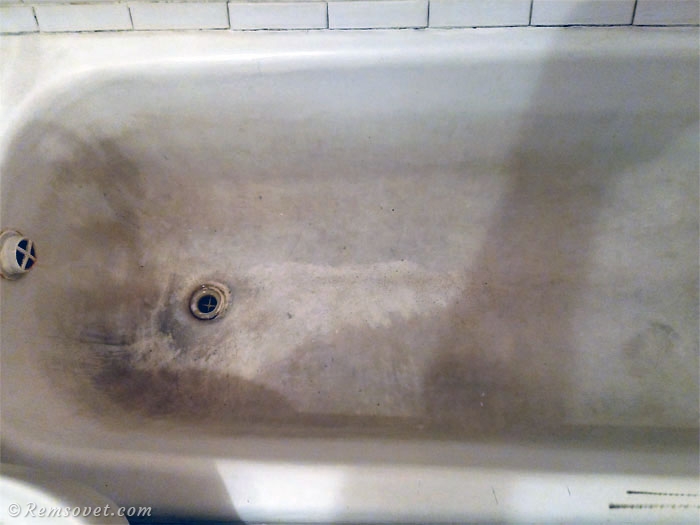 Восстановление ванны - снимаем сифон и перелив