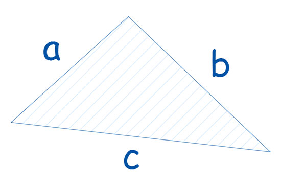 Калькулятор расчёта площади треугольника по трём сторонам
