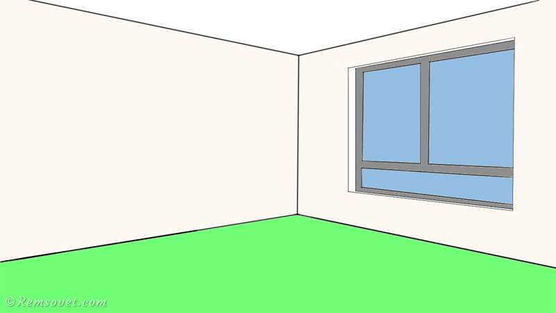 Цветной пол - увеличение высоты и ширины комнаты