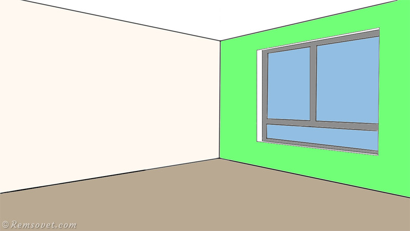 Цветные боковые стены - увеличение глубины помещения
