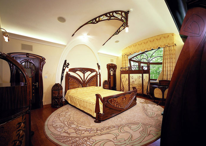 Дизайн спальни в стиле модерн с применением бежевого цвета, бежевая спальня в стиле модерн